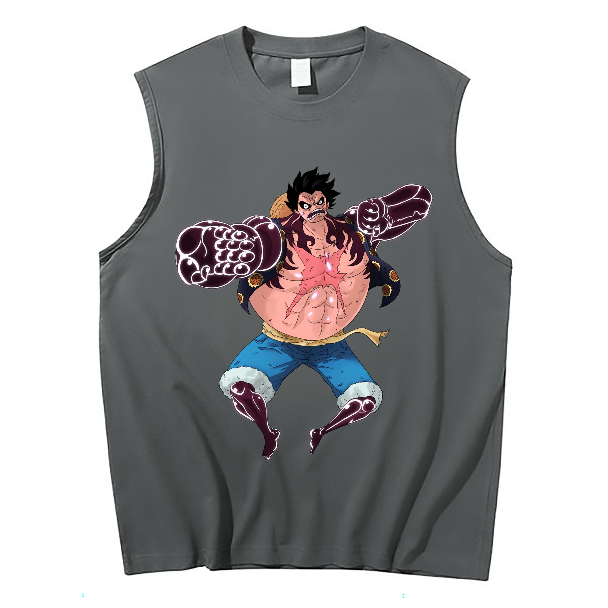ワンピース モンキー・D・ルフィ ONE PIECE Monkey D. Luffy コットン100％タンクトップ（フロントプリント）